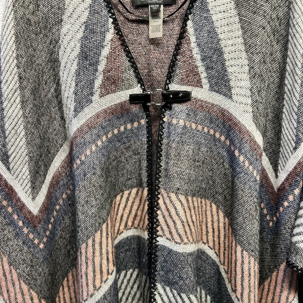 Marc New York Women's Multicolor Geometric Sweater, some snags- see pics